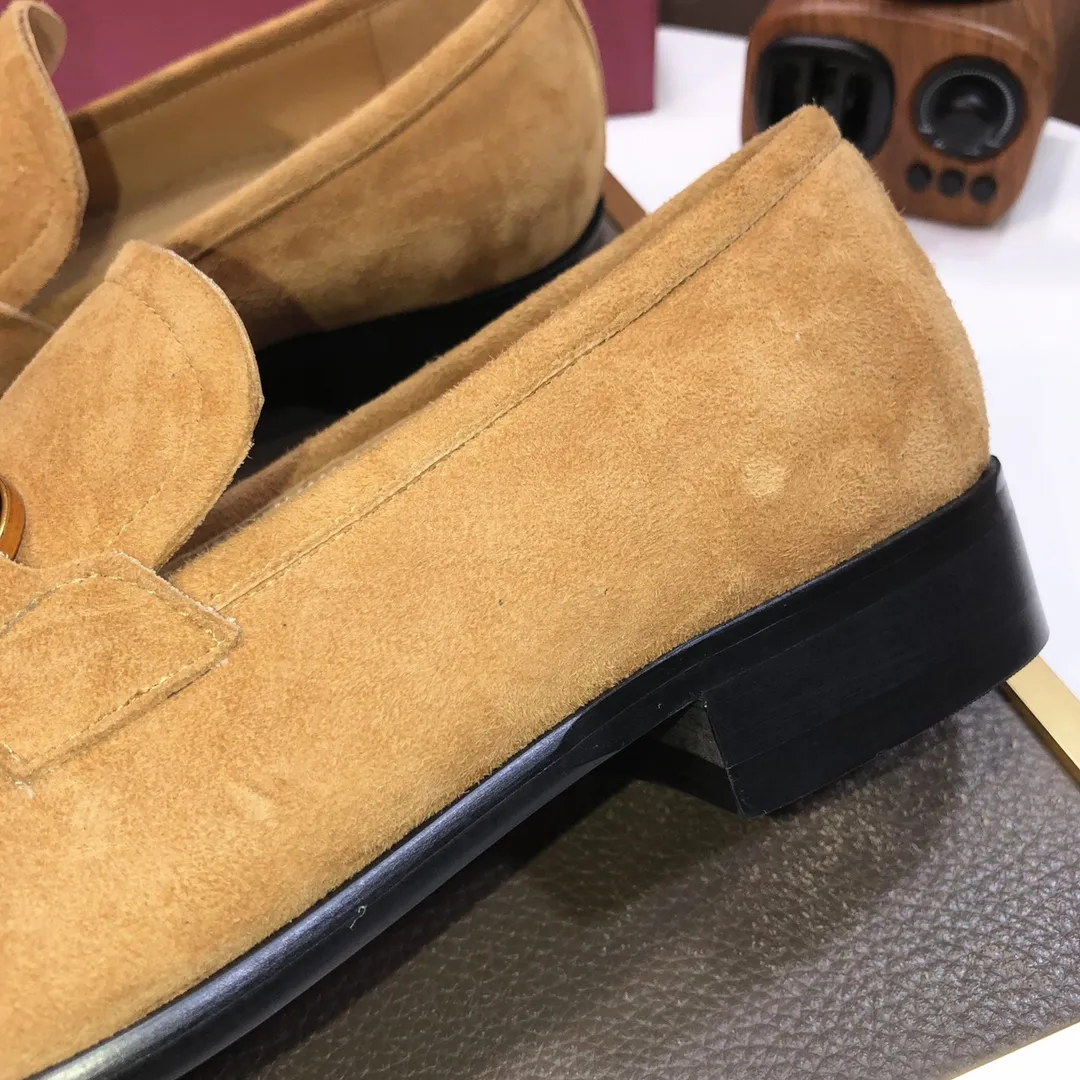 Men's shoes 💰500💰 [Ferragamo/Ferragamo] The latest model in the counter. Original imported high-quality cowhide with open sides + imported 🐂 water-dyed cowhide lining + original luxury metal buckle + original combination outsole. Comparison without pressure 38--45 (45 is custom-made and cannot be returned or exchanged)